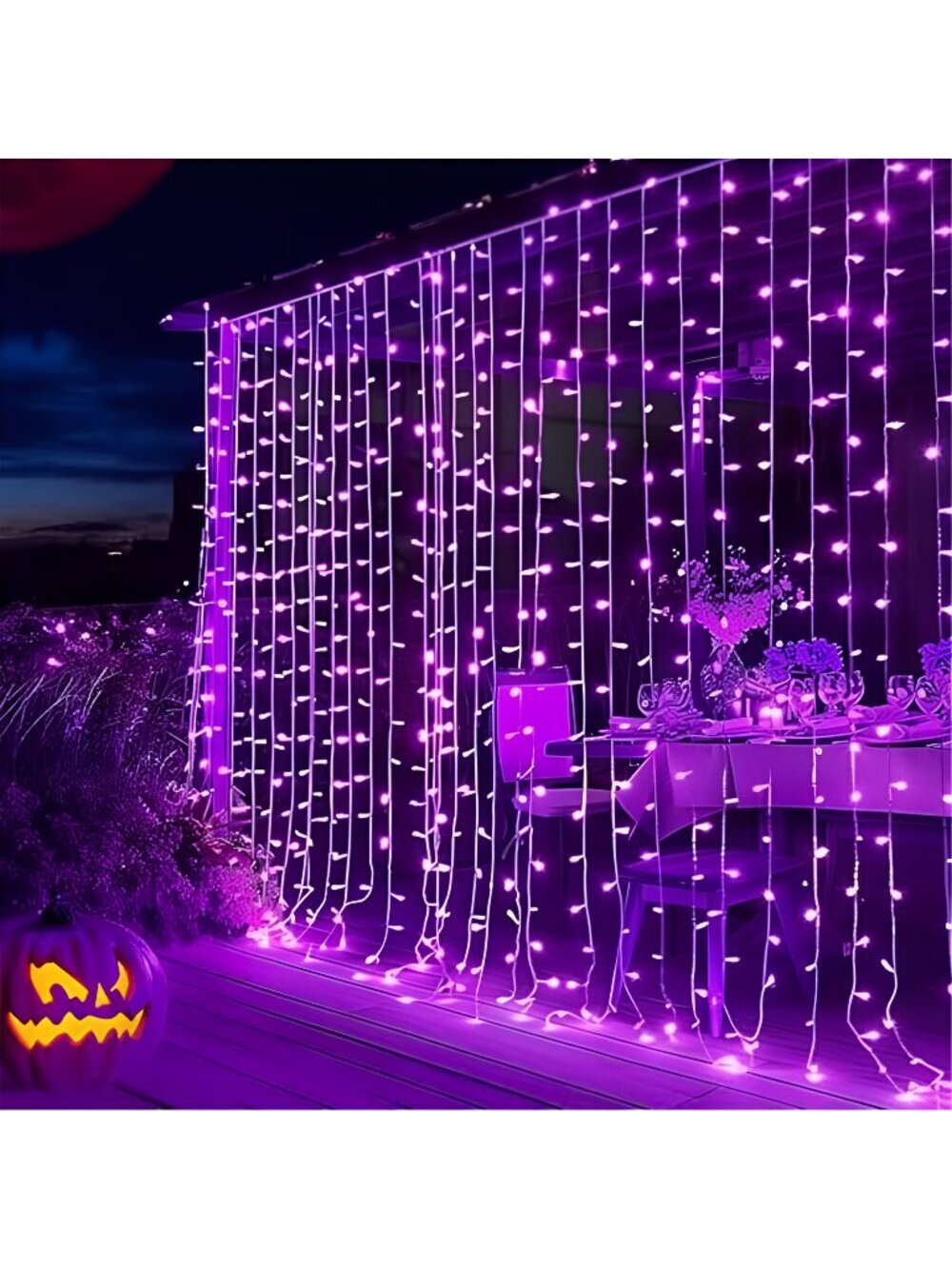 300 LED Christmas Curtain String Lights, Halloween Fairy Lights